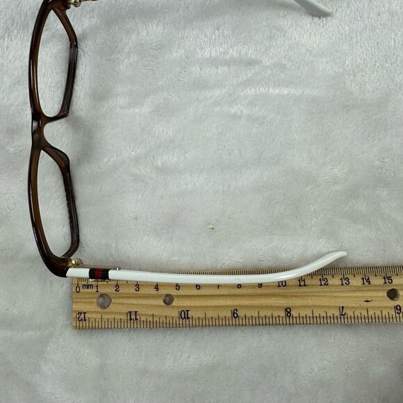 Gucci Women's Havana Eyeglass Frames Style 3645 Rectangular Frame Brown White Lo - Picture 6 of 10